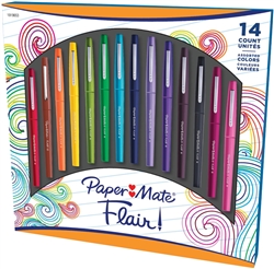 PAPER MATE FLAIR FELT TIP PEN SET 14 COLORS