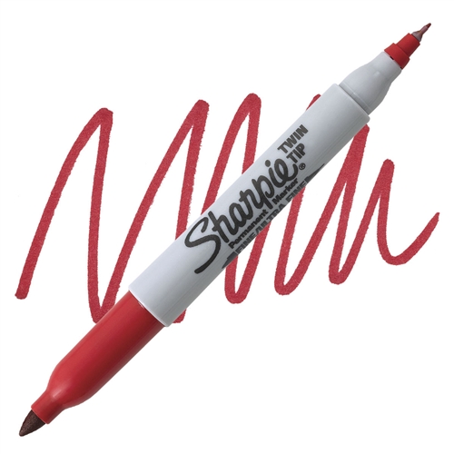 Sharpie Twin Tip Permanent Marker Red - Office Depot