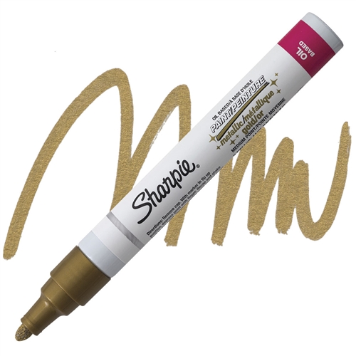 Sharpie Permanent Paint Marker, Medium Bullet Tip, Gold (35559