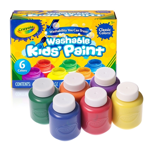 Crayola Washable Kids' Paints - Glitter, Set of 6 Colors, 2 oz jars
