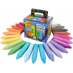 CRAYOLA WASHABLE CHALK SET 24-GLITTER COLORS CX51-8300