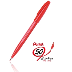 PEN FIBER TIP SIGN PEN RED PLS520B