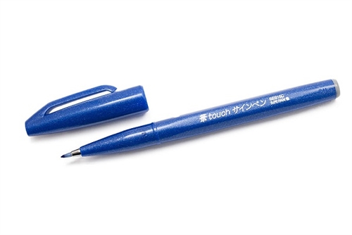 Pentel Touch Sign Pen - Brush Tip Blue