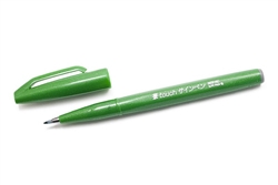 PENTEL SIGN PEN W/ BRUSH TIP GREEN PLSES15C-D