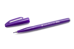 PENTEL SIGN PEN W/ BRUSH TIP VIOLET PLSES15C-V