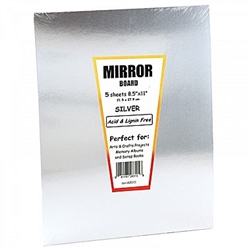 MIRROR BOARD 8.5X11 SILVER 5 PACK HY28315