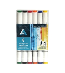 ILLUSTRATION MARKER SET AA PRIMARY 6PC AAM-SETPRM