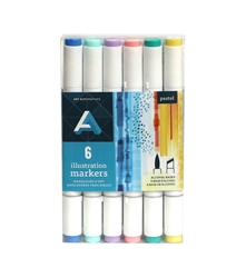 ILLUSTRATION MARKER SET AA PASTEL 6PC AAM-SETPAS