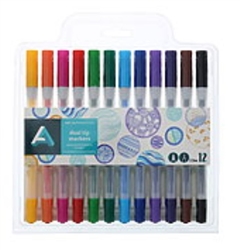 MARKER SET ART ALTERNATIVES DUAL TIP BRUSH MARKER SET 12PC AAEMDTSET001