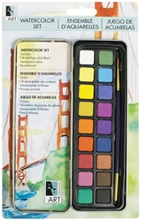 WATERCOLOR ART TIN SET ART ALTERNATIVES 18 COLORS - AA16020