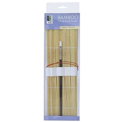 BRUSH HOLDER EMPTY BAMBOO ROLLUP AA18201