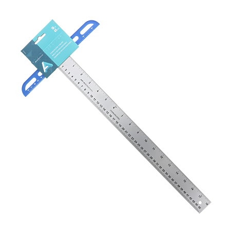 T Square, T Ruler, 18 inch Metal T Ruler Carbon Steel Ruler, Double Sided  Standard 