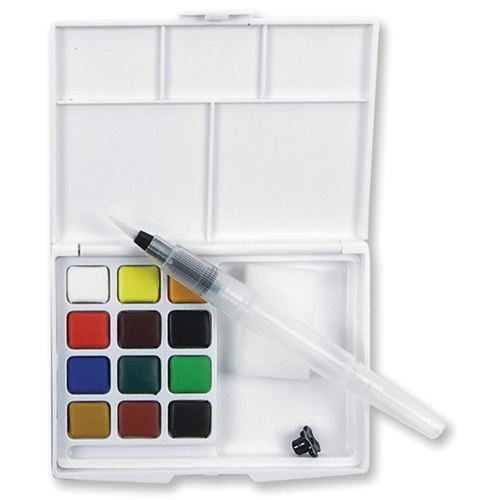 NEW Crafter's Square Kids Water Color Paint Palette & Brush Set FREE  SHIPPING