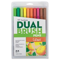 TOMBOW DUAL BRUSH MARKER SET 10/CITRUS TB56196