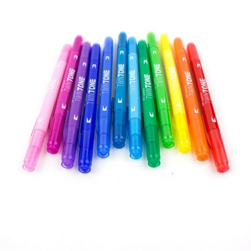 Tombow TwinTone Dual-tip Markers 12set, Brights