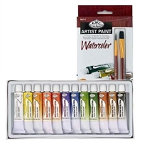 WATERCOLOR SET ROYAL - 12 COLOR-12ML TUBES W/BRUSH WAT12