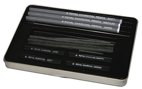 Royal Talens – Artist Sketching Willow Charcoal Sticks - Medium 5-6mm –Box  of 25