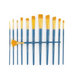 BRUSH SET ROYAL VALUE PACK - 12PC SET GOLD NYLON - ACRYLIC/WATERCOLOR/TEMPERA RYRSET-9307