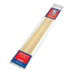 SCALE LUMBER STRIP 1mm x 6.4mmx 30.5cm PACK of 10 MI8026