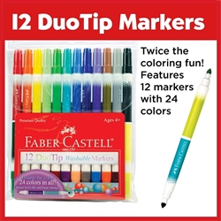 MARKER SET DUOTIP WASHABLE MARKERS 12CT FC153012