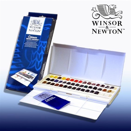 Winsor & Newton Cotman Watercolor Sketchers' Pocket Box 12 Half Pans Mini  Set