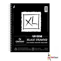 DRAWING PAD CANSON XL 9x12 inches BLACK PAPER 40 sheets CN400077428