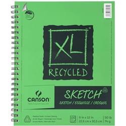 XL RECYCLED SKETCH PAD CANSON 9x12 - 100SH 50LB WIRE BOUND CN100510922