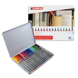 EDDING 55 FINELINER PEN SET 16 COLORS ED55-16