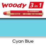 WATER SOLUBLE WAX PENCIL STABILO WOODY CERULEAN SW880-450