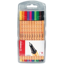 MARKER SET STABILO 88 10CT WALLET SW8810