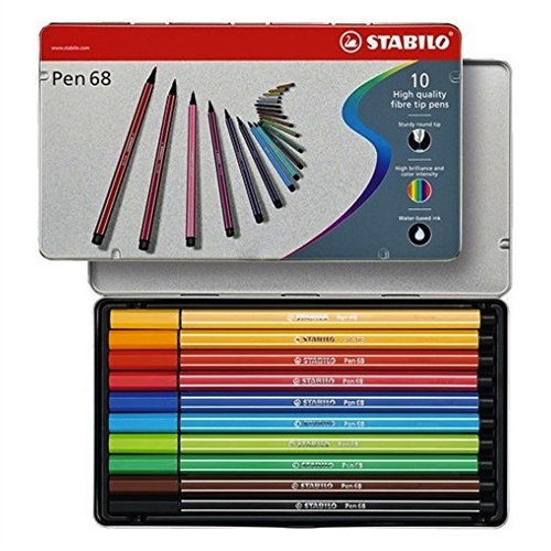 Stabilo Pen 68 Wallet of 10 Set 2