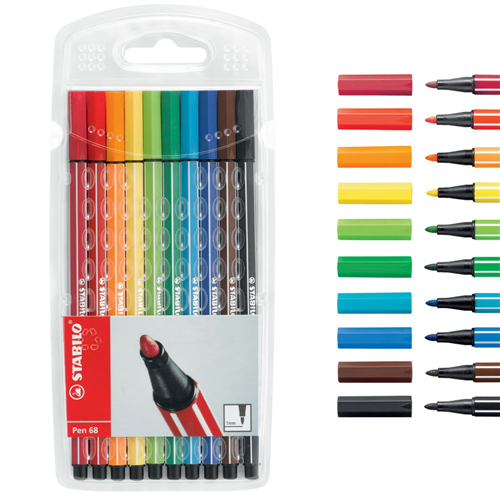 Stabilo Point 88 Pen & Pen 68 Neon Marker Wallet Set