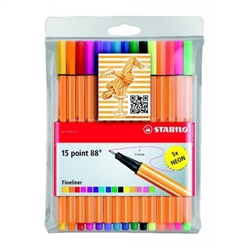 MARKER SET STABILO 88 15CT WALLET SET SW8815-1	