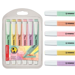 MARKER HIGHLIGHTER STABILO SWING COOL PASTEL SET 6PC WALLET SW275-6-08