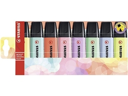 HIGHLIGHTER SET STABILO BOSS ORIGINAL PASTEL COLOR 8PC WALLET - SW70-8-3