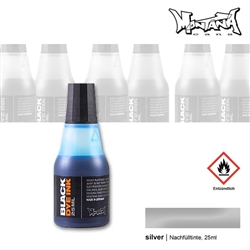 INK REFILL MONTANA MARKER BLK 25ML SILVER MXB328930