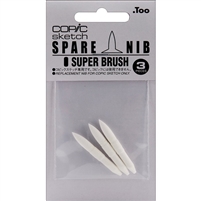 NIB FOR COPIC MARKERS SUPER BRUSH 3 pack CMSPRBRSHN