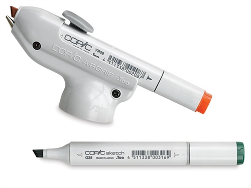 COPIC These markers are refillable, ergonomic, ultra blendable and made  with the highest grade of expertly formulated alcohol and dye-based inks.  Compatible with Copic Airbrush Set. A popular working tool in many