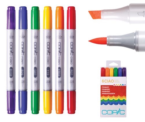 Tombow ABT Dual Brush Pen 6set, Primary Colors