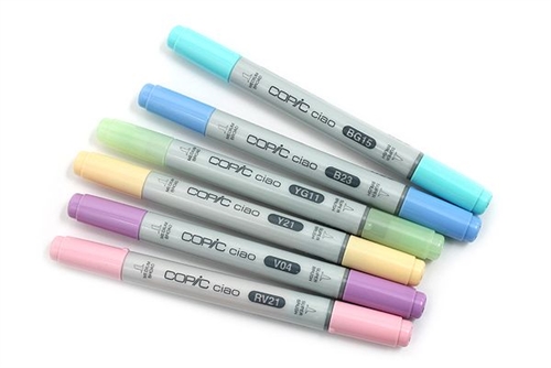 CIAO COPIC MARKER SET - 6PC SET PASTELS CMI6PASTELS