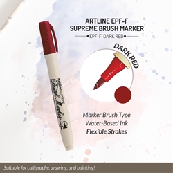 ARTLINE SUPREME BRUSH MARKER DARK RED 5RO