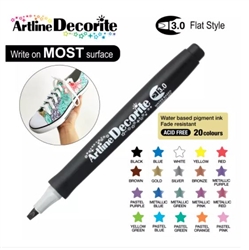 ARTLINE DECORITE 3.0 FLAT MARKER BLACK 6N