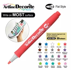 ARTLINE DECORITE 3.0 FLAT MARKER RED 6R