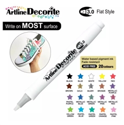 ARTLINE DECORITE 3.0 FLAT MARKER WHITE 6B