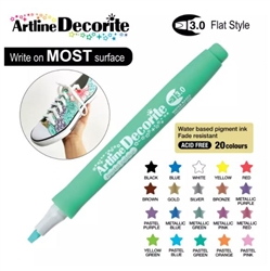 ARTLINE DECORITE 3.0 FLAT MARKER PASTEL GREEN 6V