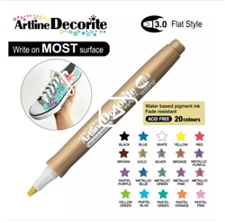 ARTLINE DECORITE 3.0 FLAT MARKER GOLD 6D