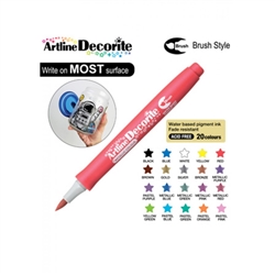 BRUSH PEN ARTLINE DECORITE METALLIC RED 3RM