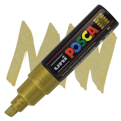 ACRYLIC MARKER POSCA PC-8K BROAD CHISEL METALLIC GOLD PX113605000