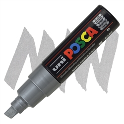 ACRYLIC MARKER POSCA PC-8K BROAD CHISEL METALLIC SILVER PX113613000