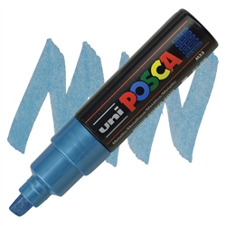 ACRYLIC MARKER POSCA PC-8K BROAD CHISEL METALLIC BLUE PX113639000